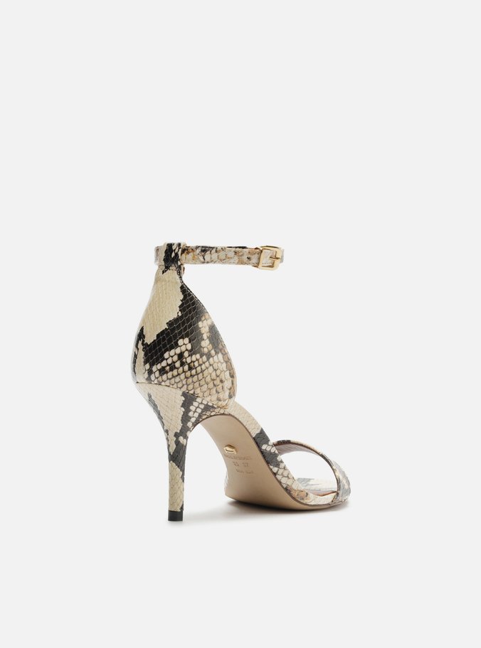 Sandália Animal Print Salto Médio Fino