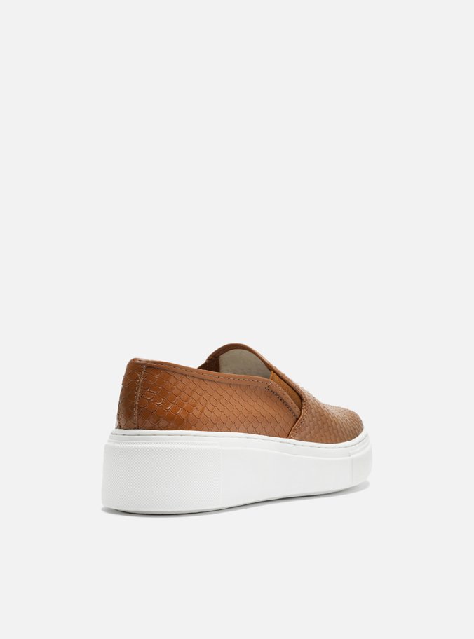 Slip On Marrom Sola Alta Bico Redondo