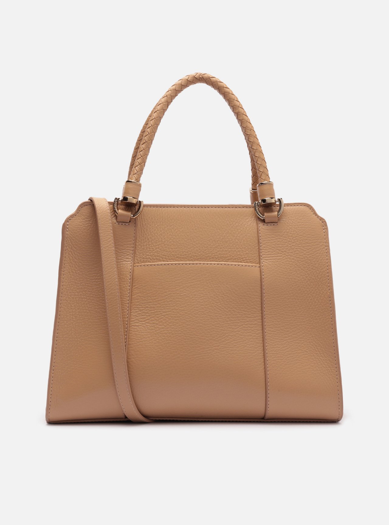 Bolsa Tote Bege Couro Piazza Grande — foto 3