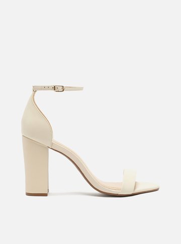 Sandália Off-White Couro Bloco Alto Isabelli
