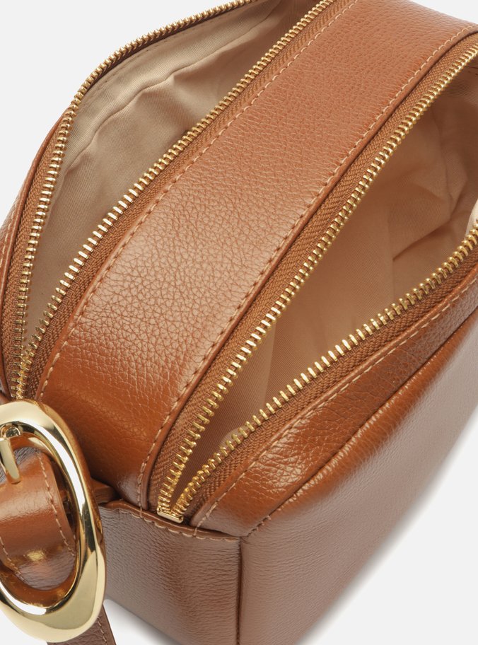 Bolsa Tiracolo Marrom Couro Pequena Básica