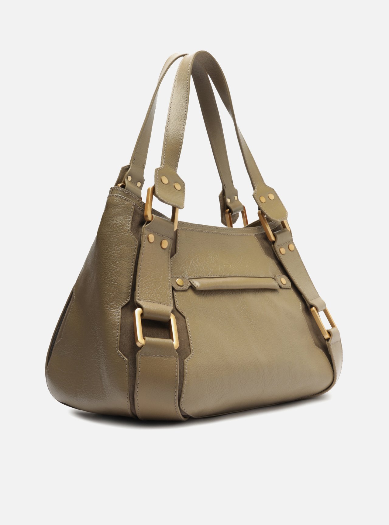 Bolsa Tote Cinza Couro Gretha Grande — foto 5