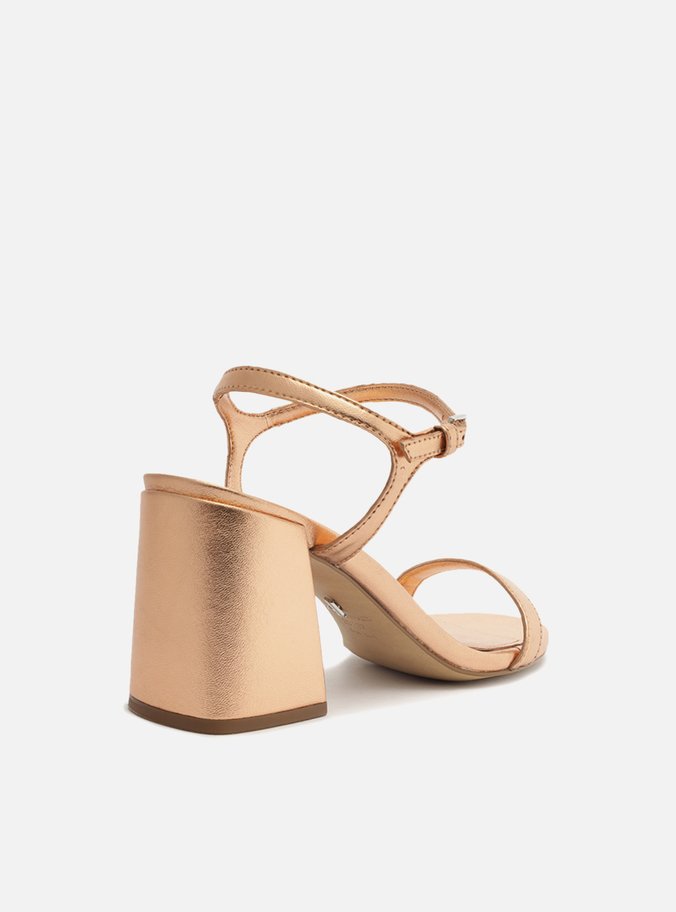 Sandália Rosé Salto Bloco Minimal