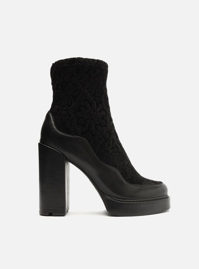 Bota Preta Meia Pata Salto Alto