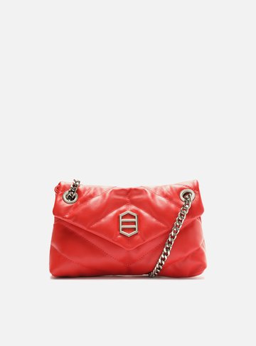 Bolsa Tiracolo Vermelha Couro Matelassê Anny Média