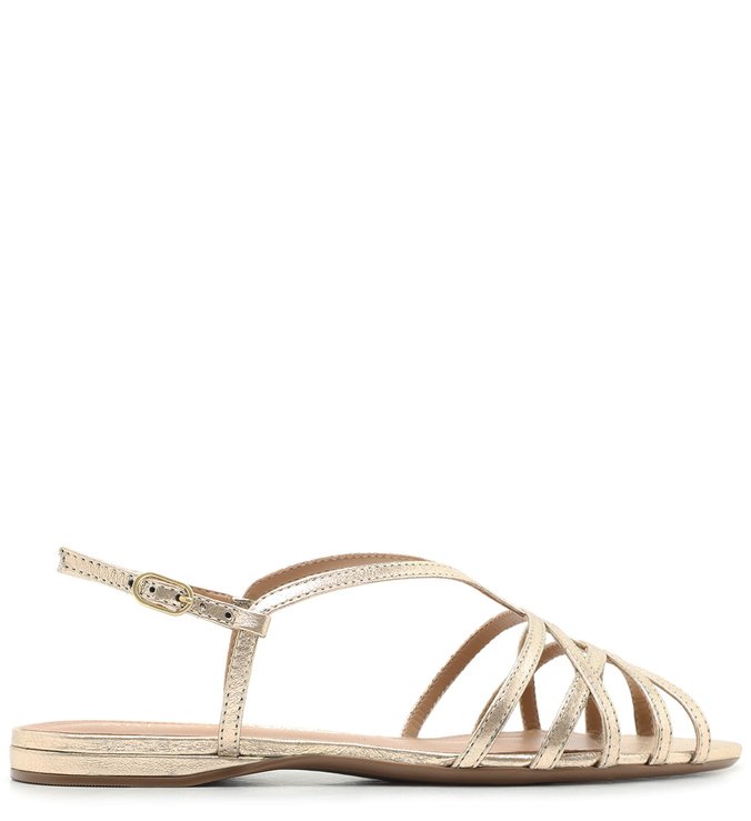 sandalia rasteira dourada arezzo