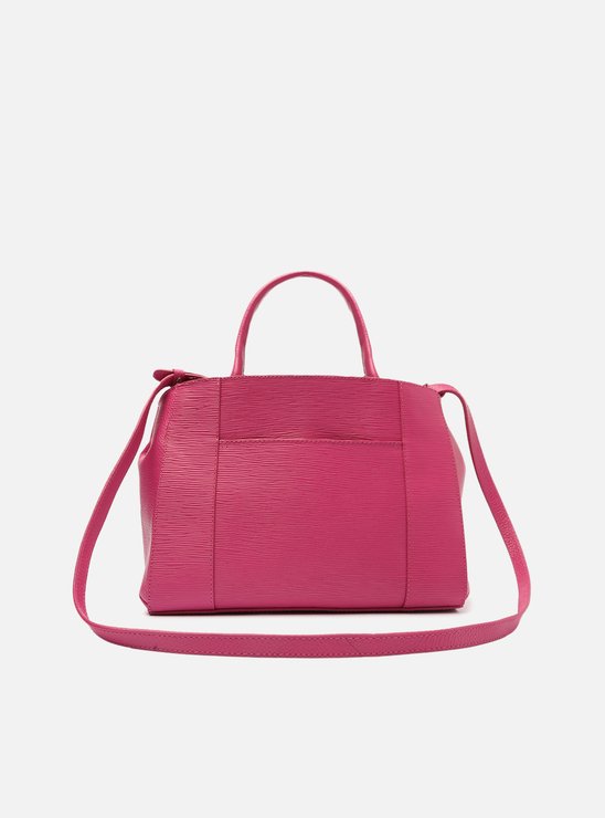 Bolsa Tote Rosa Couro Bella Média