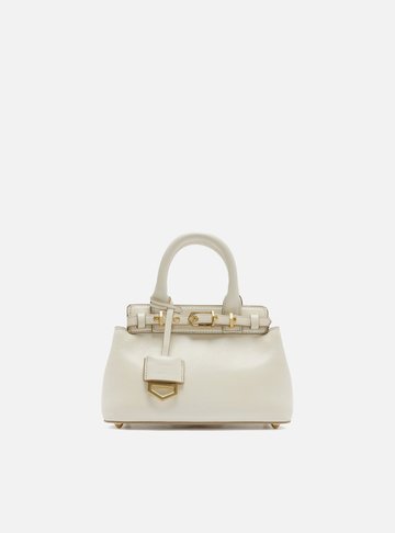 Bolsa Tote Off-White Couro Pequena Bag Charm Victória