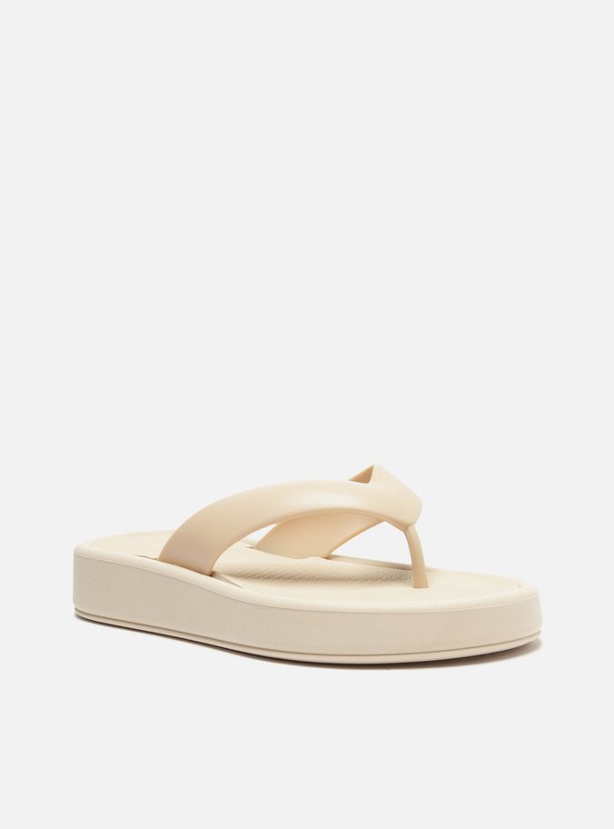 Flip Flop Bege Flatform Tiras Largas Brizza