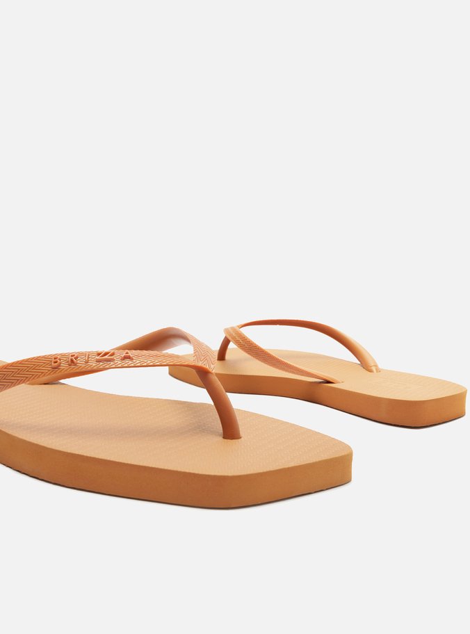 Chinelo de Dedo Laranja Ocre Básico Square Brizza