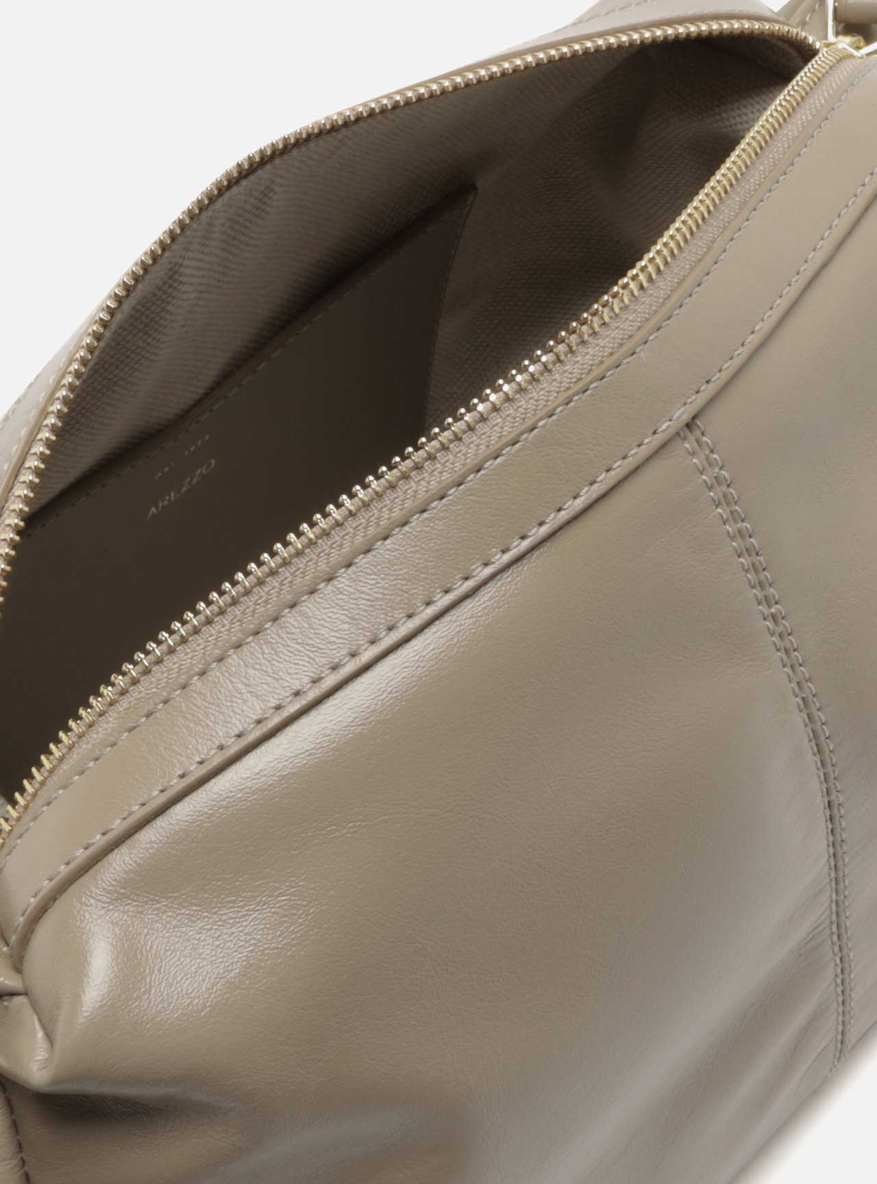Bolsa Shoulder Cinza Couro Média Metais — foto 4