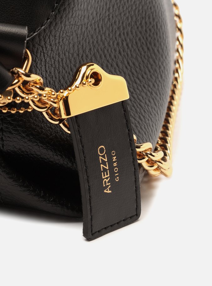 Bolsa Tote Preta Pequena Tag Corrente