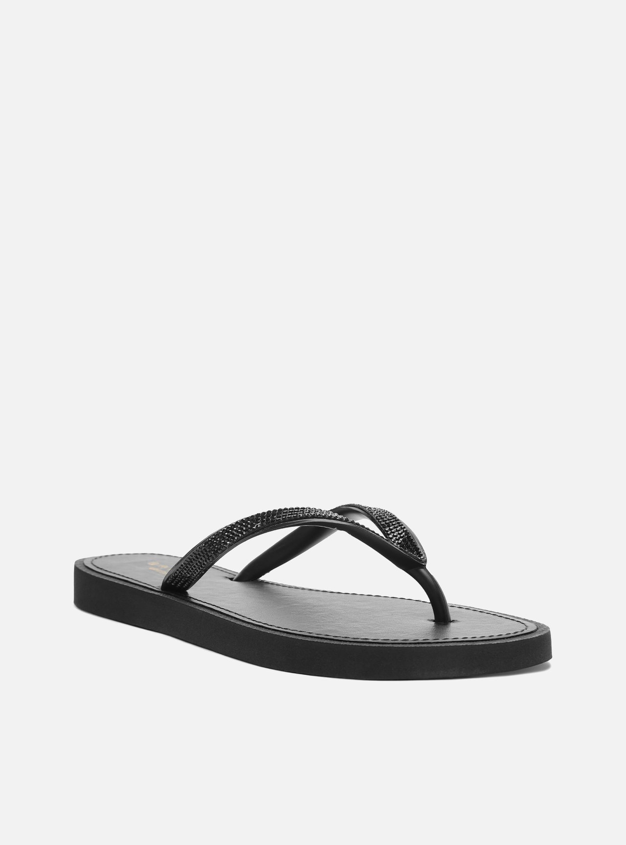 Chinelo de Dedo Preto Strass Brizza — foto 2