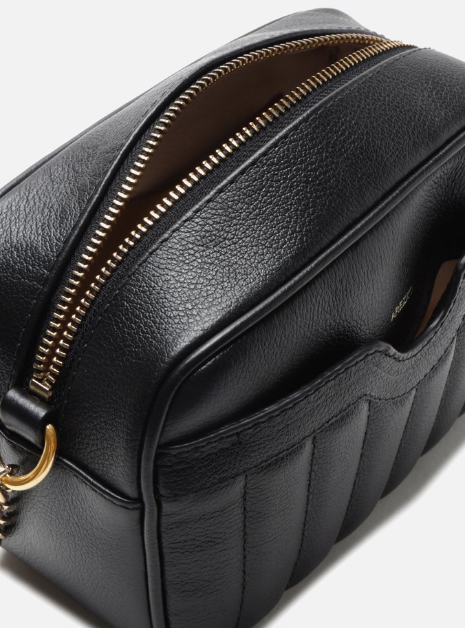 Bolsa Tiracolo Preta Couro Francine Pequena