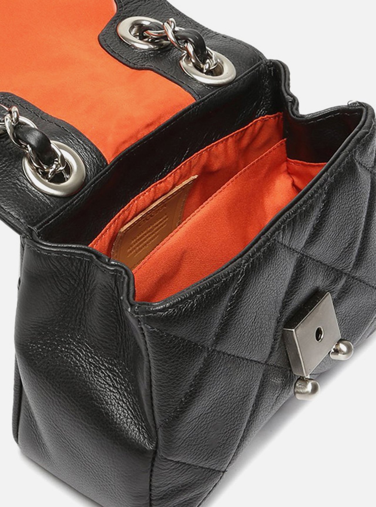 Bolsa Tiracolo Preta Couro Mizz Pequena — foto 4