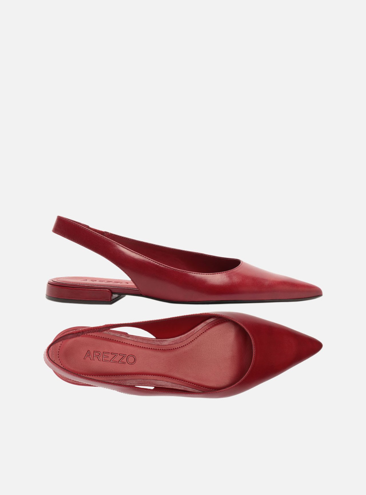 Sapatilha Vermelha Couro Slingback Bico Fino — foto 5