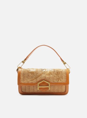 Bolsa Tiracolo Marrom Couro A001 Natural Média