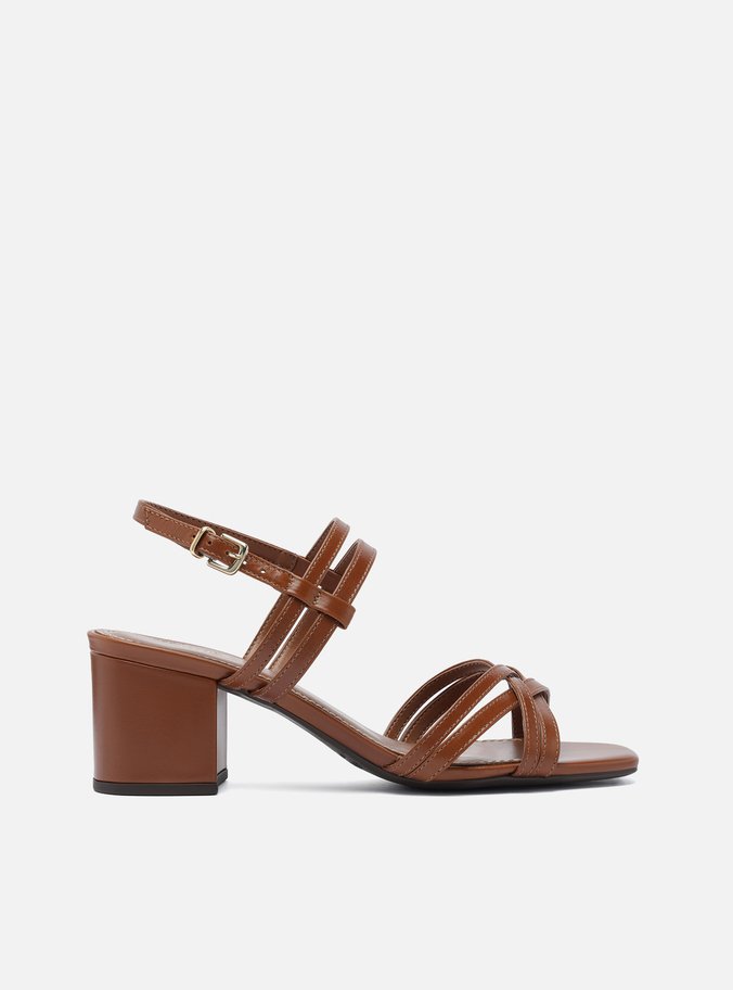 Sandália Marrom Salto Bloco