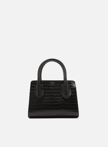 Bolsa Tote Preta Croco Pequena
