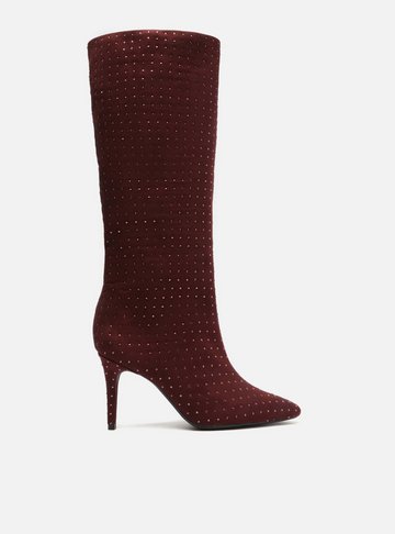 Bota Vermelha Camurça Cano Longo Hailey