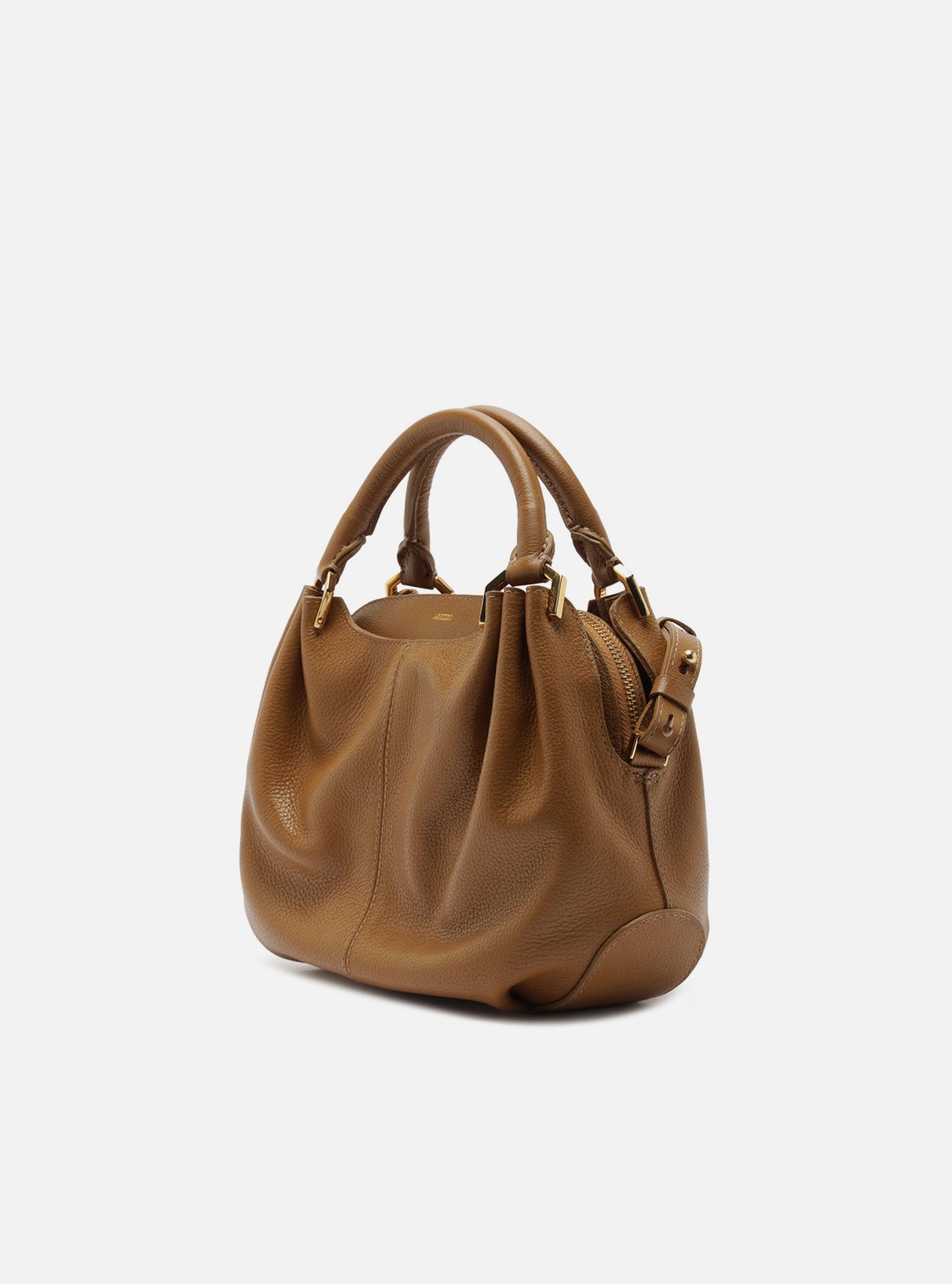 Bolsa Tiracolo Marrom Couro Média — foto 2