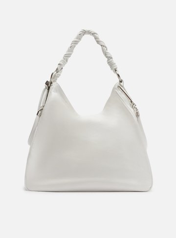 Bolsa Hobo Branca Couro Grande Alça Torcidos