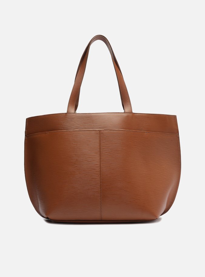 Bolsa Shopping Marrom Couro Abraccio Grande