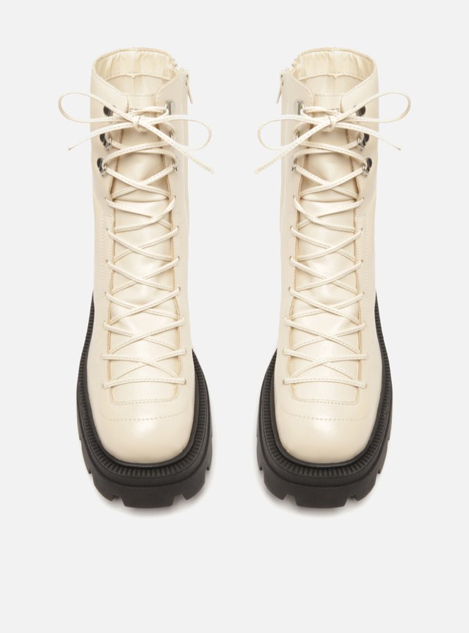 Coturno Off-White Couro Cano Médio Tratorado Harper