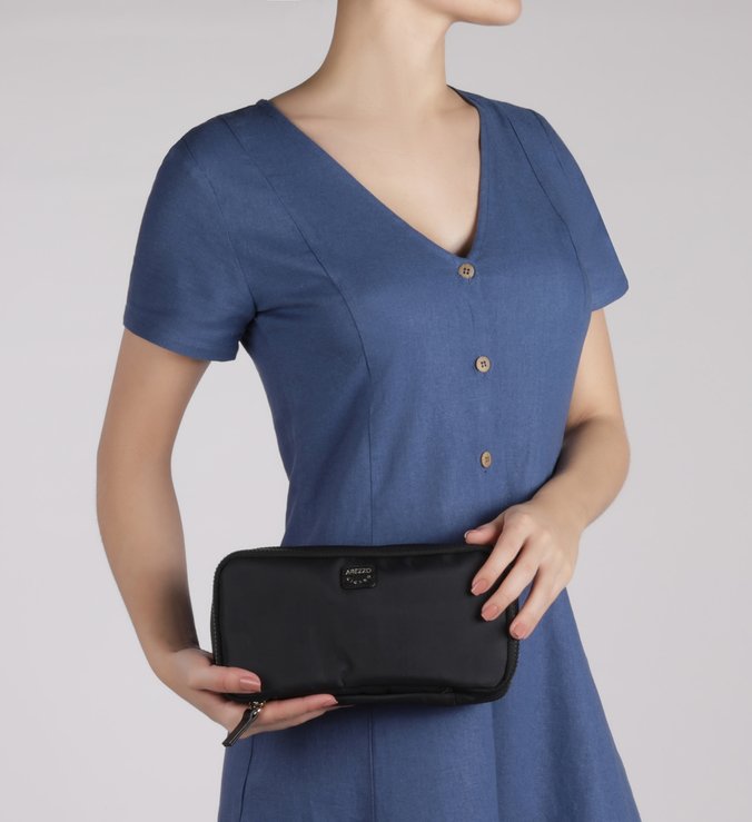 Necessaire Tecido Naomi Preta