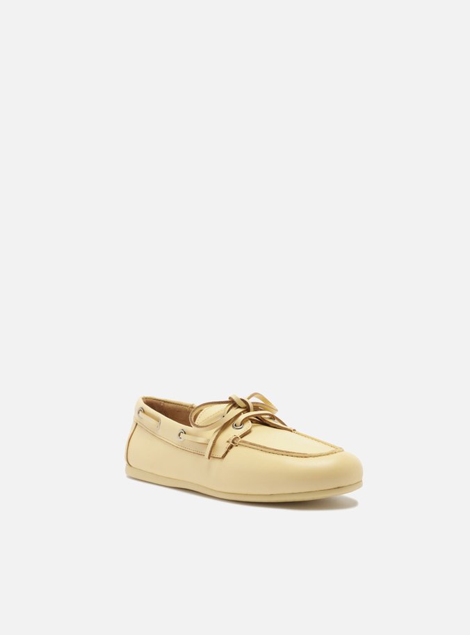 Mocassim Dockside Amarelo Couro Amarração