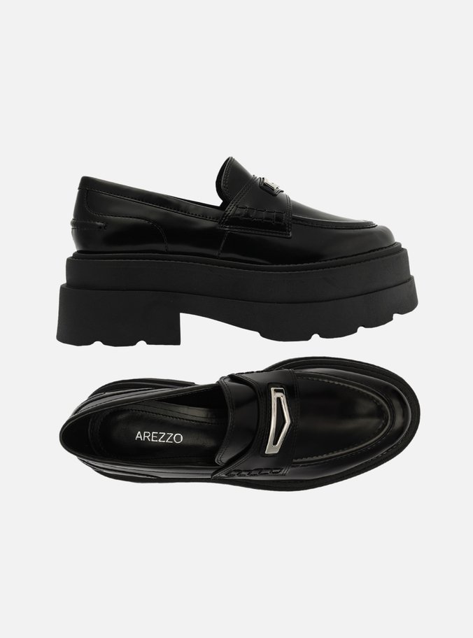 Mocassim Preto Plataforma Livia