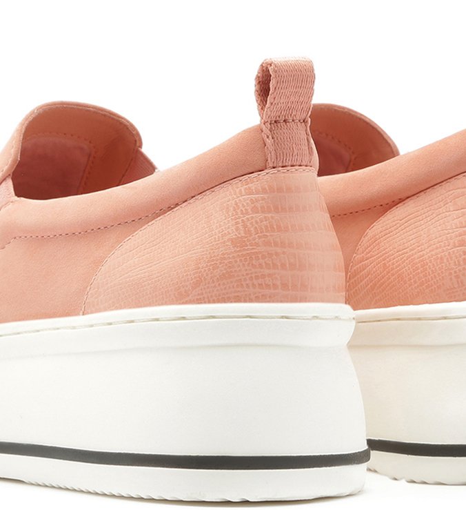 Tênis Slip On Feminino Nobuck Rosa
