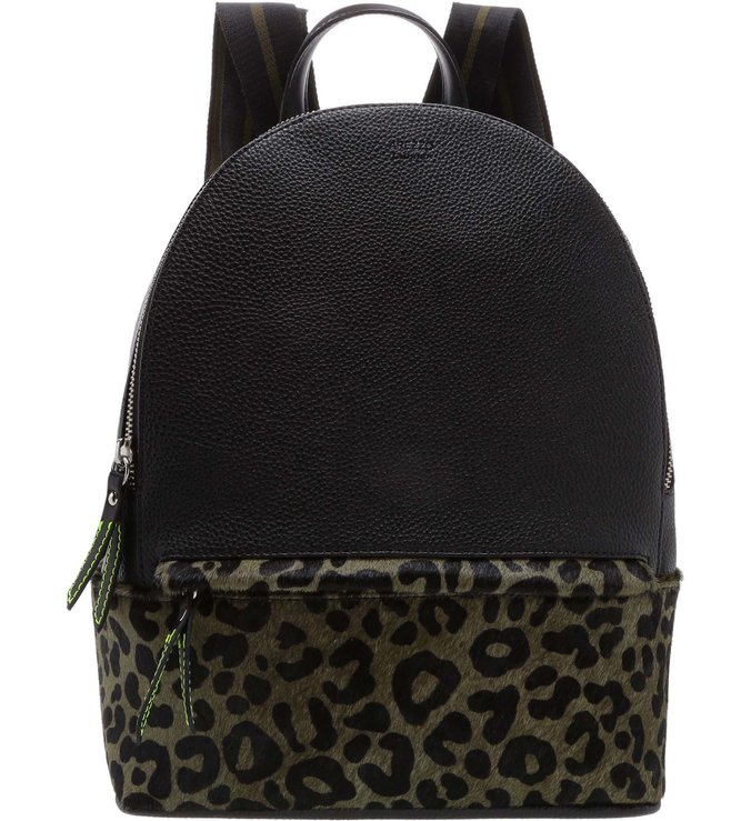 Mochila Couro Prione Grande Animal Print