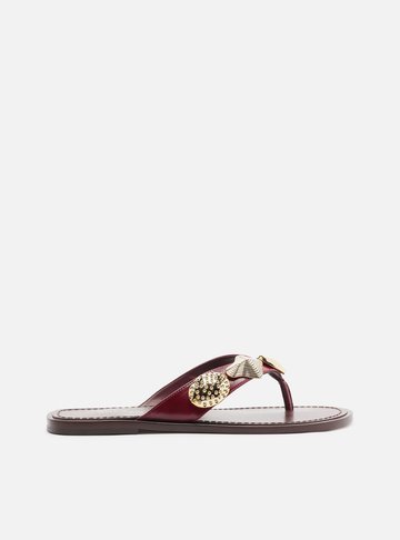 Rasteira Vermelha Flip Flop Metais