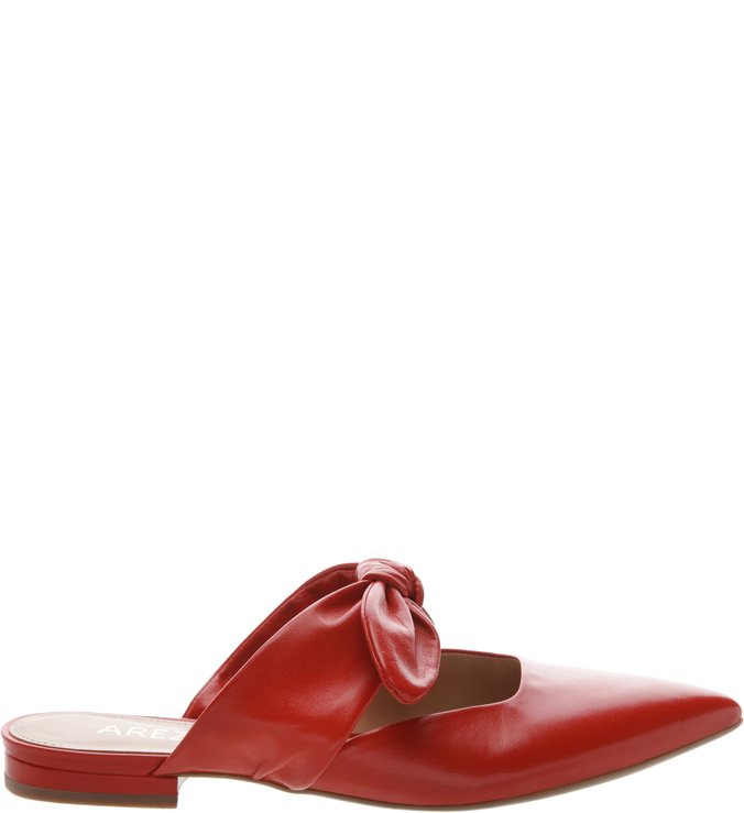 Mule Aberta Lace Up Couro Royal Red