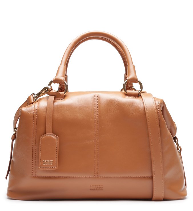 Bolsa Bowling Marrom Couro Giani Grande