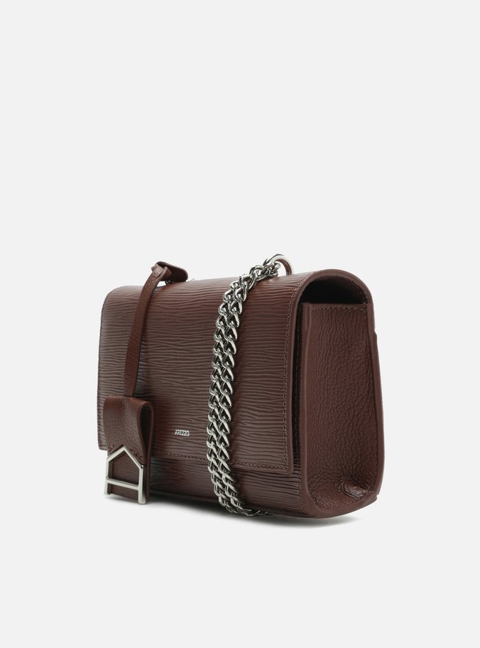 Bolsa Tiracolo Marrom Couro Wave Abraccio Pequena