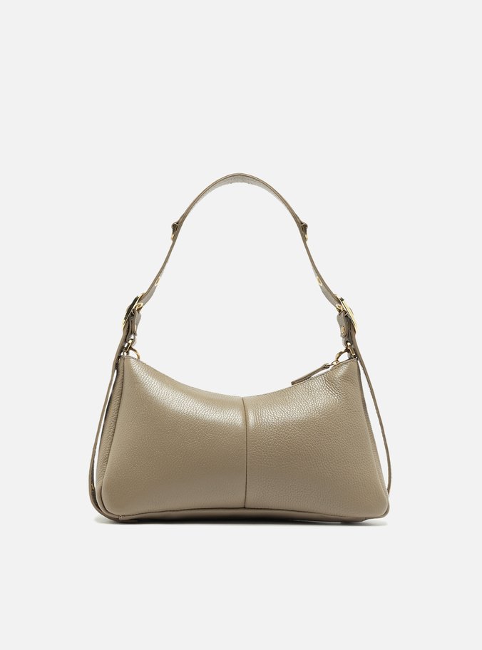 Bolsa Tiracolo Cinza Couro Média Bag Charm