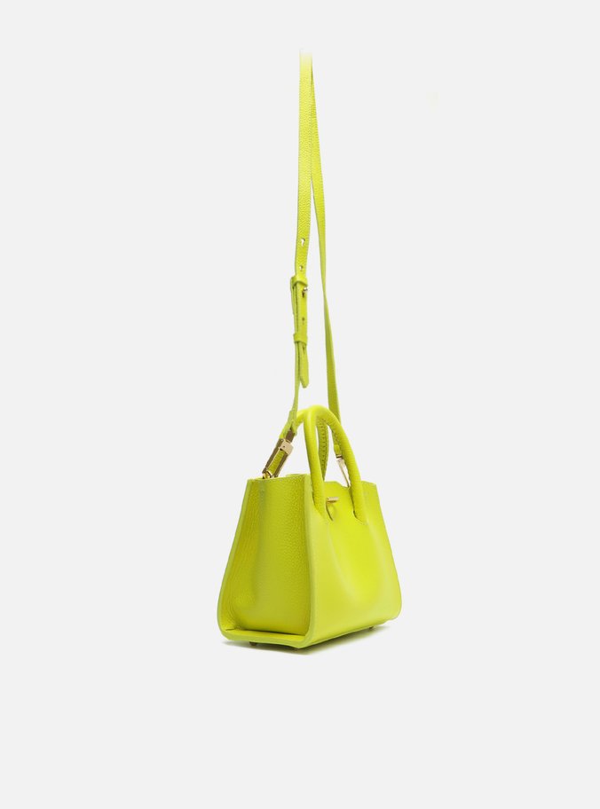 Bolsa Tote Amarela Couro Pequena Olie