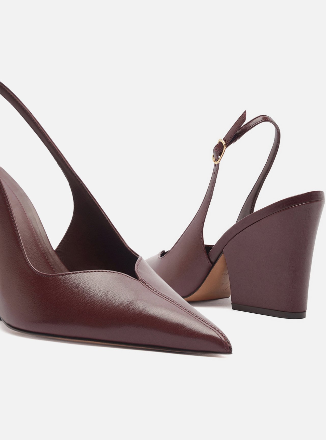 Scarpin Vermelho Couro Salto Bloco Slingback — foto 4