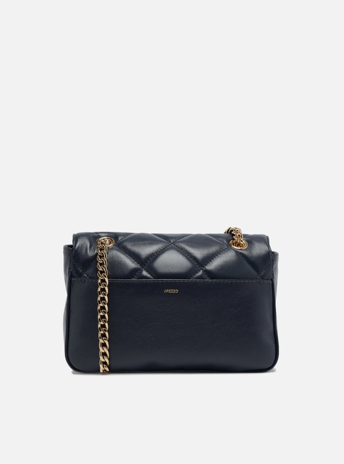 Bolsa Tiracolo Azul Couro Média Matelassê