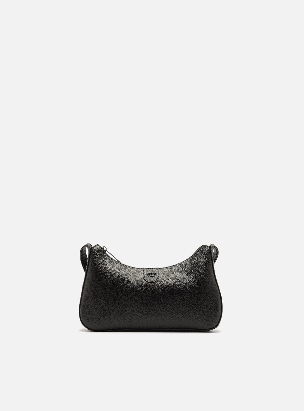 Bolsa Tiracolo Preta Média Granulada Metais — foto 1