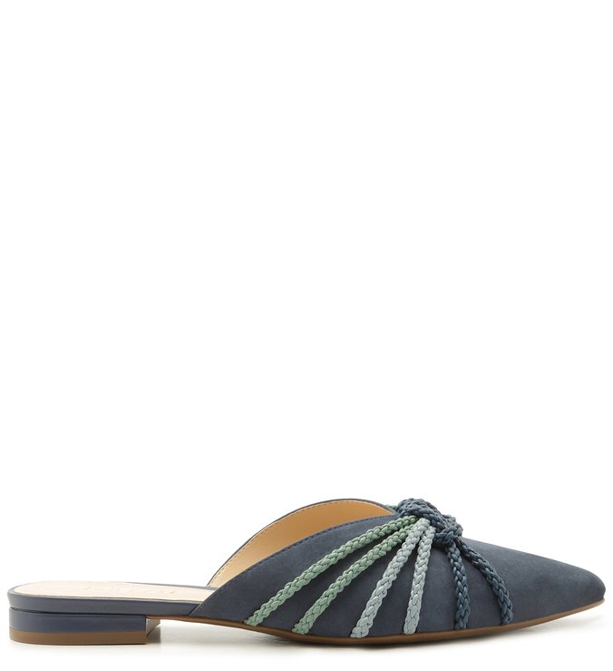 Mule Nobuck Trança Navy Blue, Soft Blue e Acqua Mint