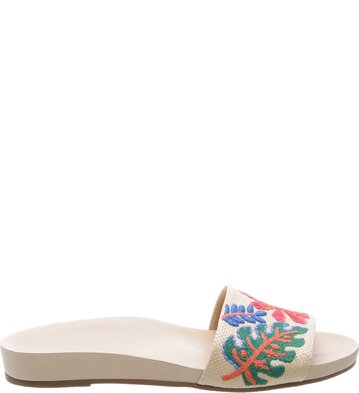 Chinelo Slide Floral Palha