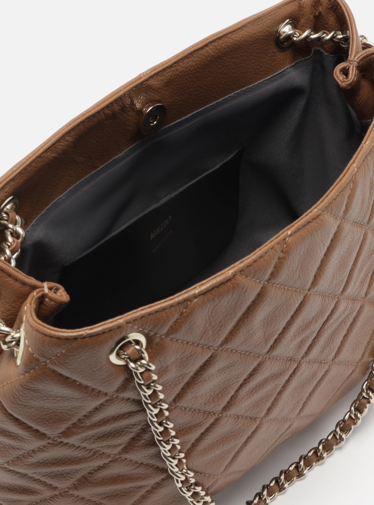 Bolsa Tote Marrom Couro Matelassê Média — foto 4