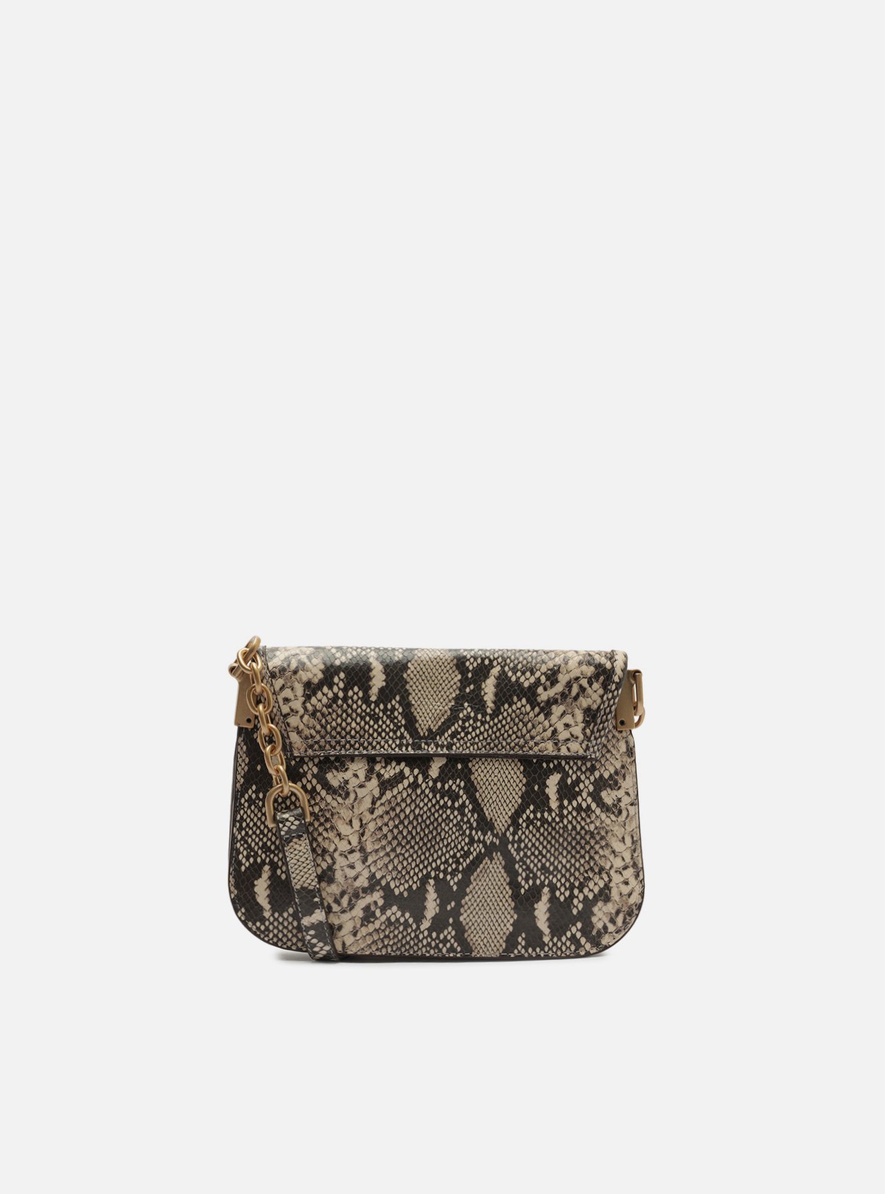 Bolsa Tiracolo Snake Couro Pequena Peça Metal — foto 3