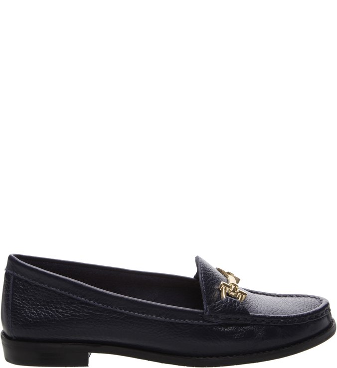 Mocassin Couro Navy Blue