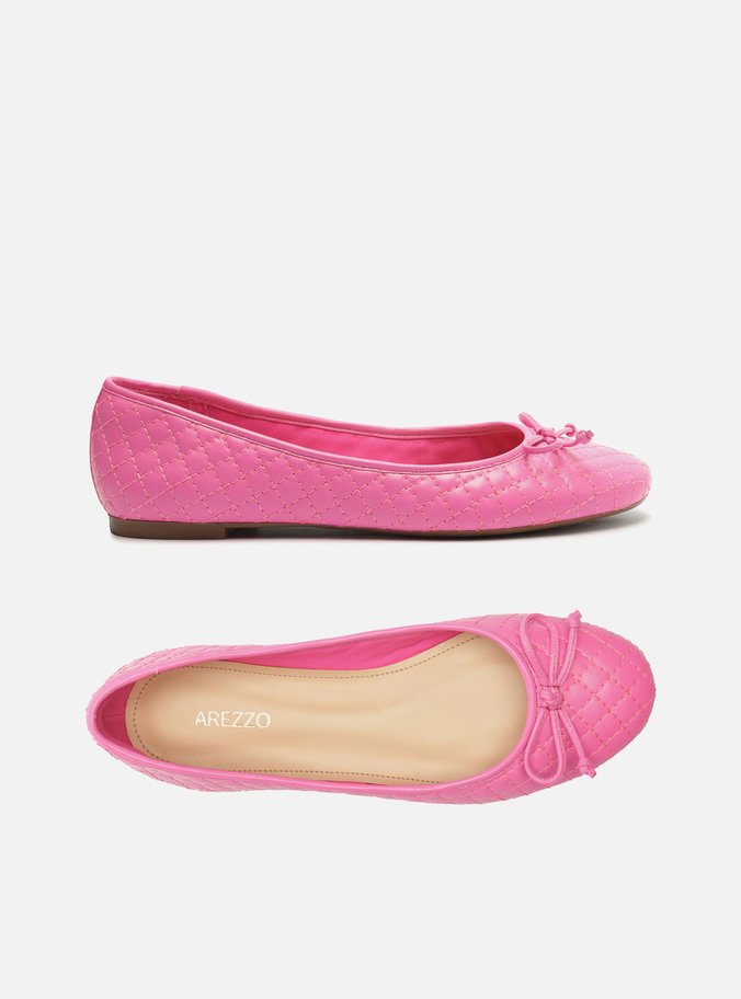 Sapatilha Rosa Matelassê Bico Redondo