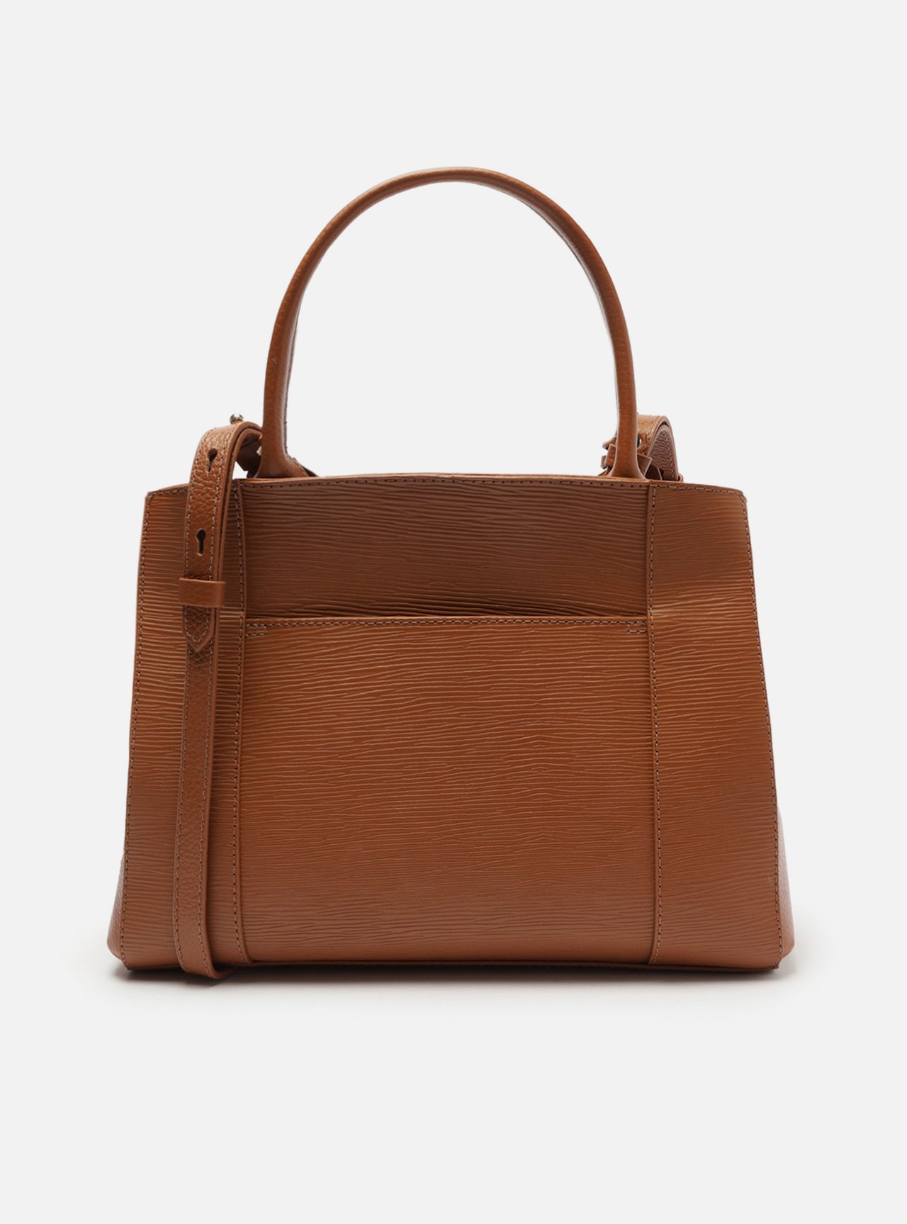 Bolsa Tote Marrom Couro Wave Bella Média — foto 3