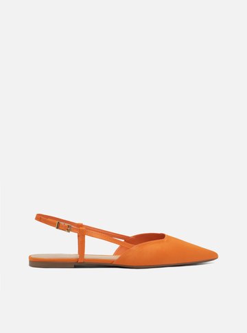 Sapatilha Laranja Tecido Bico Fino